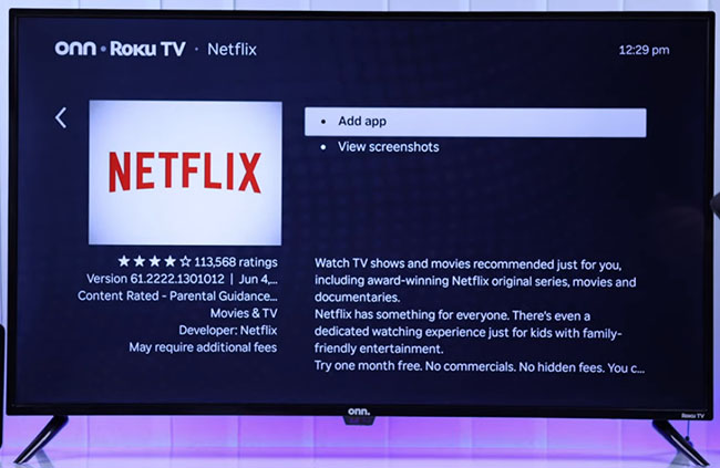 add netflix to roku