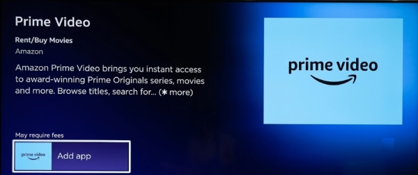 add prime video app to roku