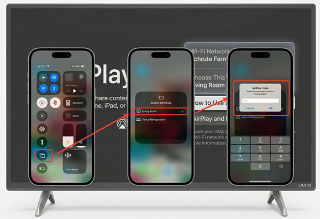 airplay iphone to vizio tv