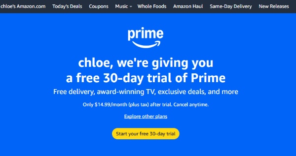 amazon prime video free trial 30 days
