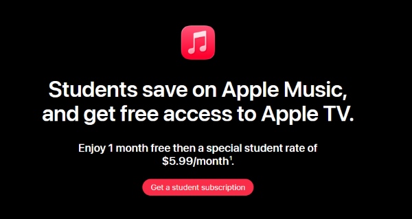 apple music student plan for apple tv free