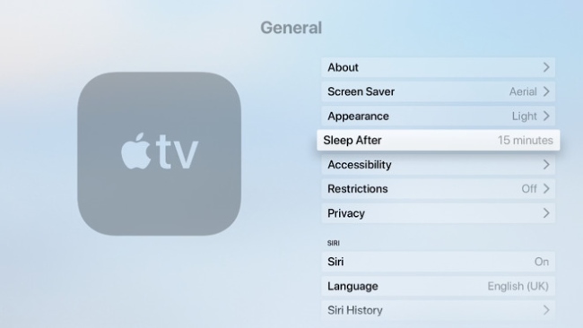apple tv sleep after