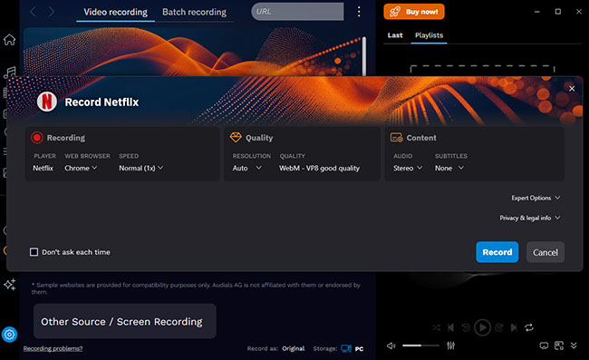 audials to rip movies from netflix