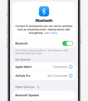 bluetooth settings ios
