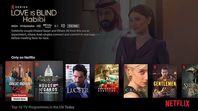 browse netflix library on apple tv