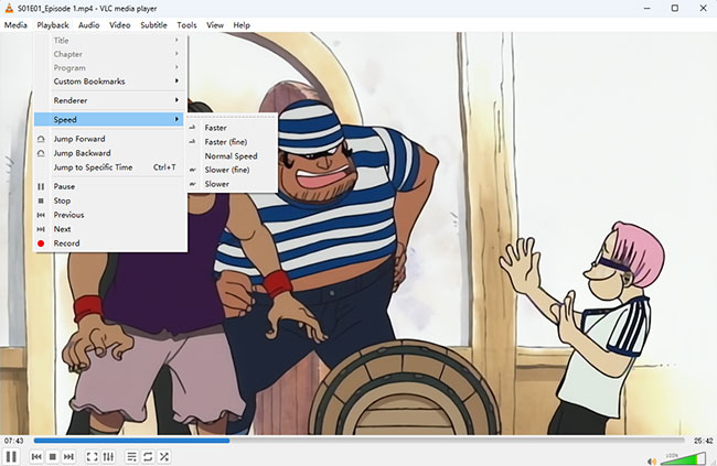 change netflix playback speed vlc