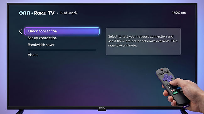 check network connection on roku