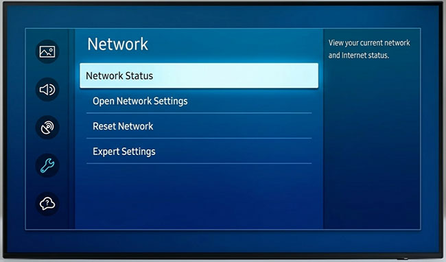 check network status on samsung tv