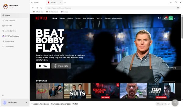 choose netflix video streamfab