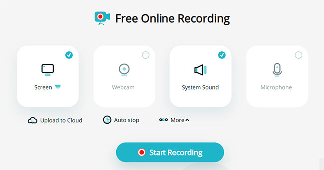 choose screen recording in apowersoft