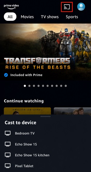 chromecast amazon prime from phone