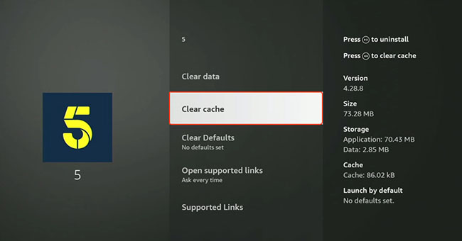 clear cache on amazon firestick
