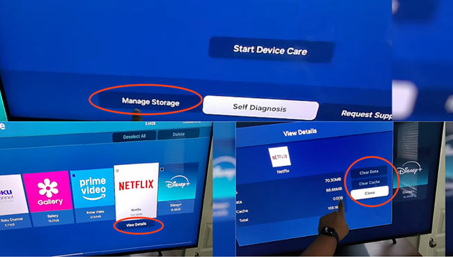clear netflix cache data samsung tv