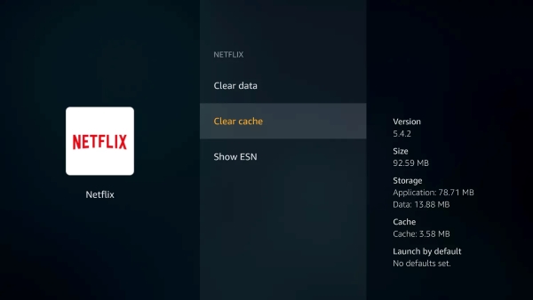 clear netflix cache