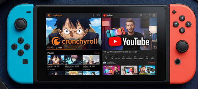 crunchyroll and youtube on nintendo switch