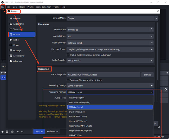 customize obs studio netflix ripping settings