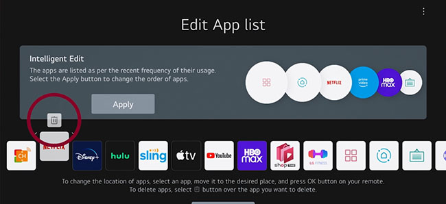 delete netflix app on lg tv