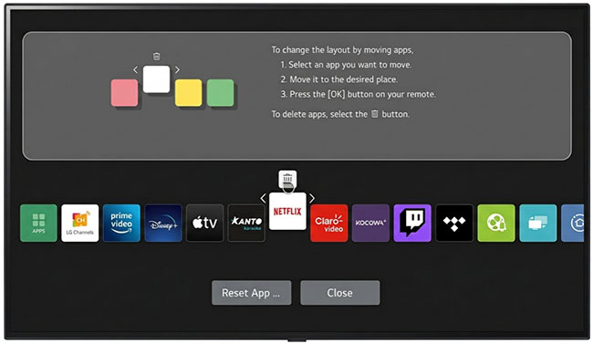 delete netflix app on newer lg tv
