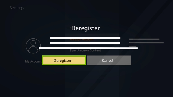 deregister prime video on fire tv