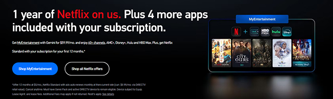 directv and netflix free offer