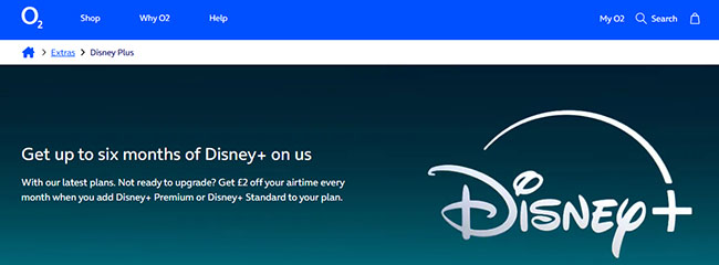 disney plus free month trial with o2