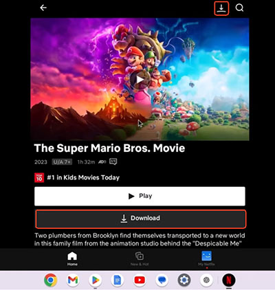 download netflix movies on chromebook via android app