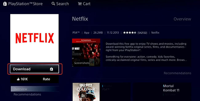 download netflix on ps4