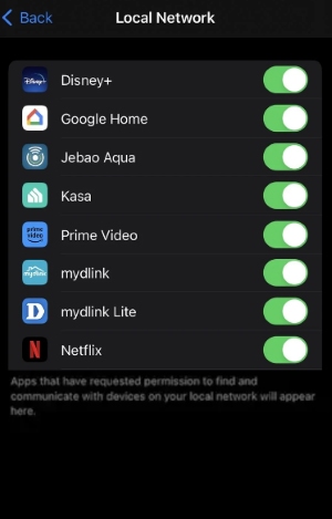enable prime video local network ios
