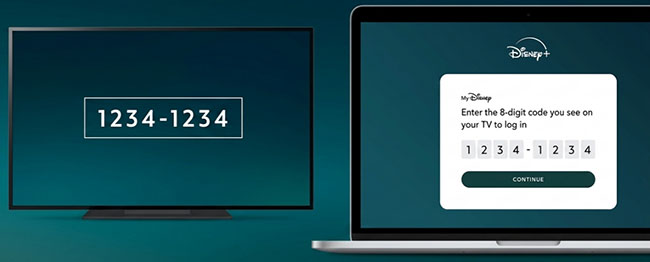 enter 8 digit code to log in disney plus on tv