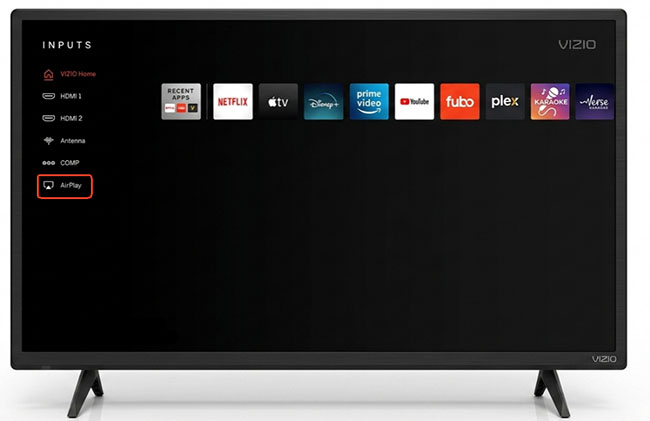 find airplay on vizio smart tv