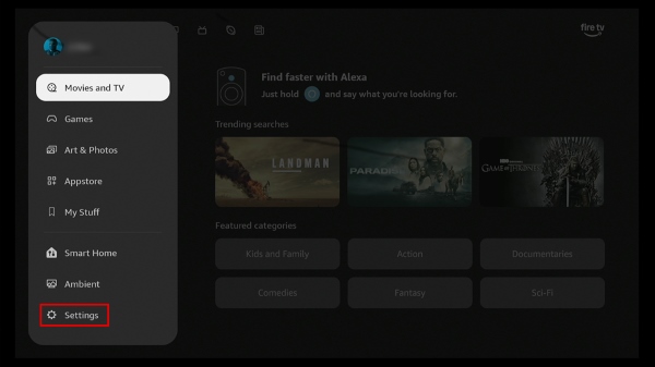 fire tv settings