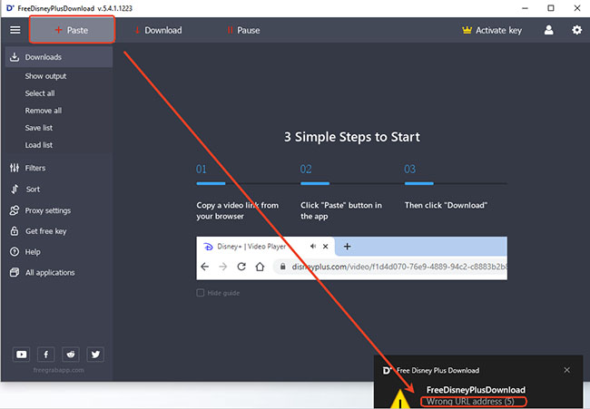 freegrabapp freedisneyplusdownload url error