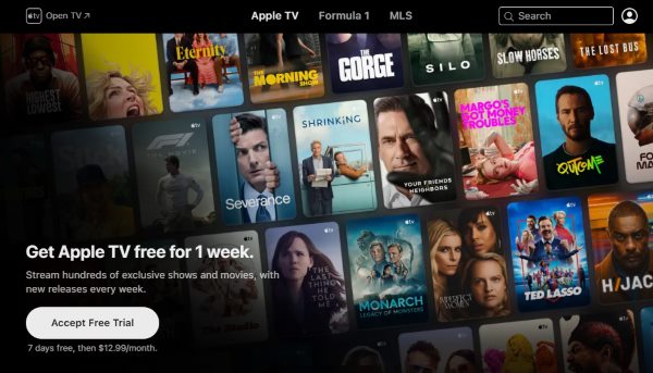 get apple tv free trail for a week
