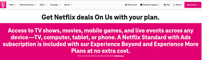 get free netflix with t mobile