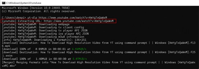 how to use yt dlp to download video