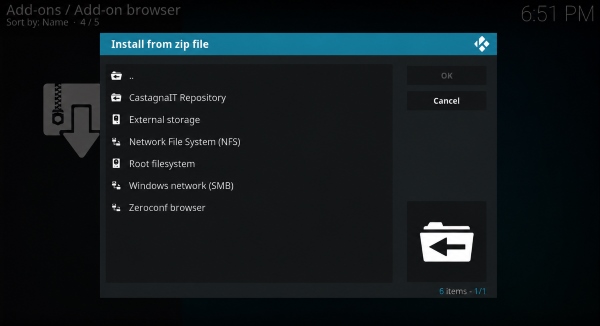install castagnait on kodi