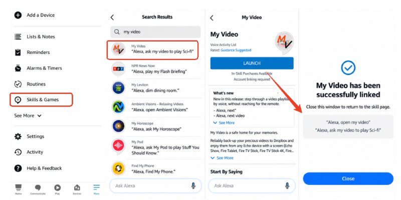 link dropbox with alexa skill