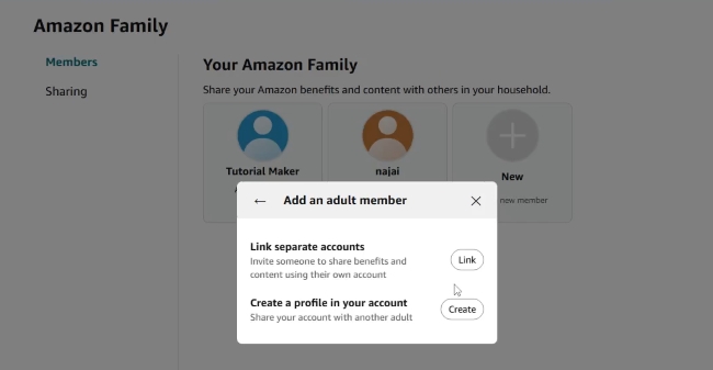link family memeber to household