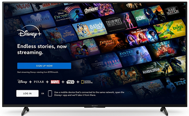 log in disney plus on sony tv
