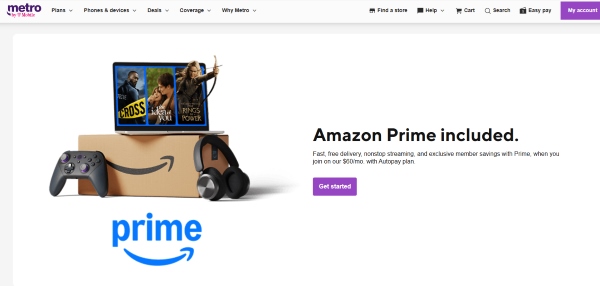 metro tmobile for amazon prime free