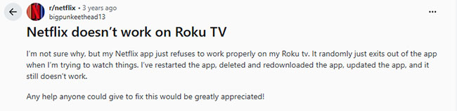 netflix and roku issue reddit