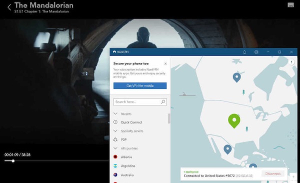 nordvpn for unblocking disney plus