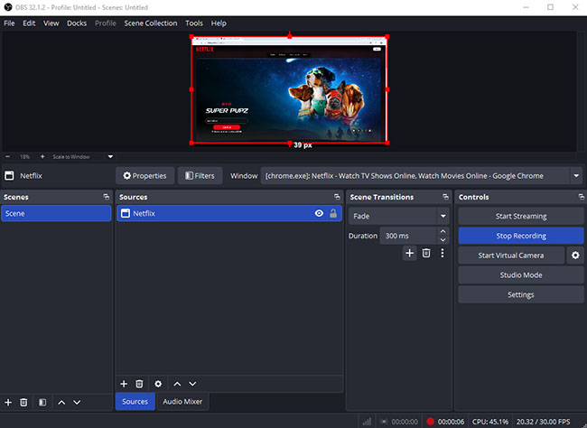 record netflix as mkv in obs studio