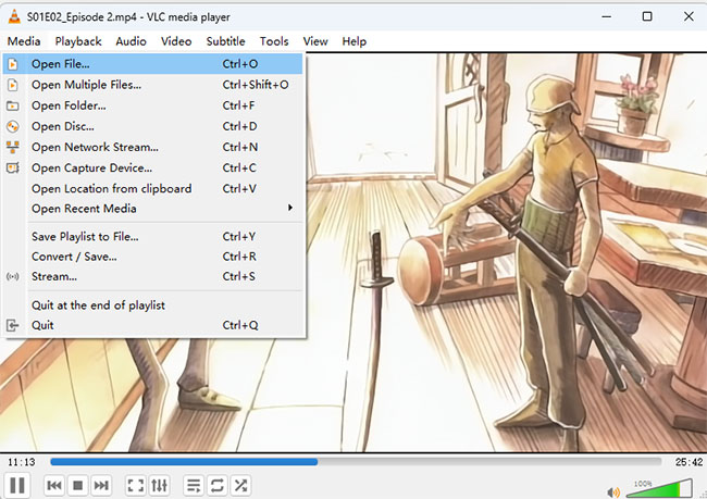 open local netflix file in vlc