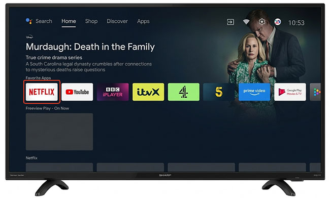 open netflix from sharp tv home