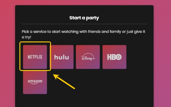 pick netflix on teleparty