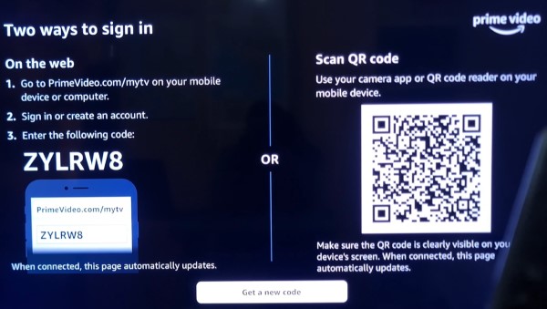 prime video sign in code
