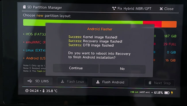 reboot nintendo switch into recovery