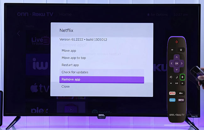remove netflix on roku