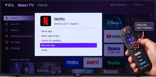 remove netflix on tcl tv
